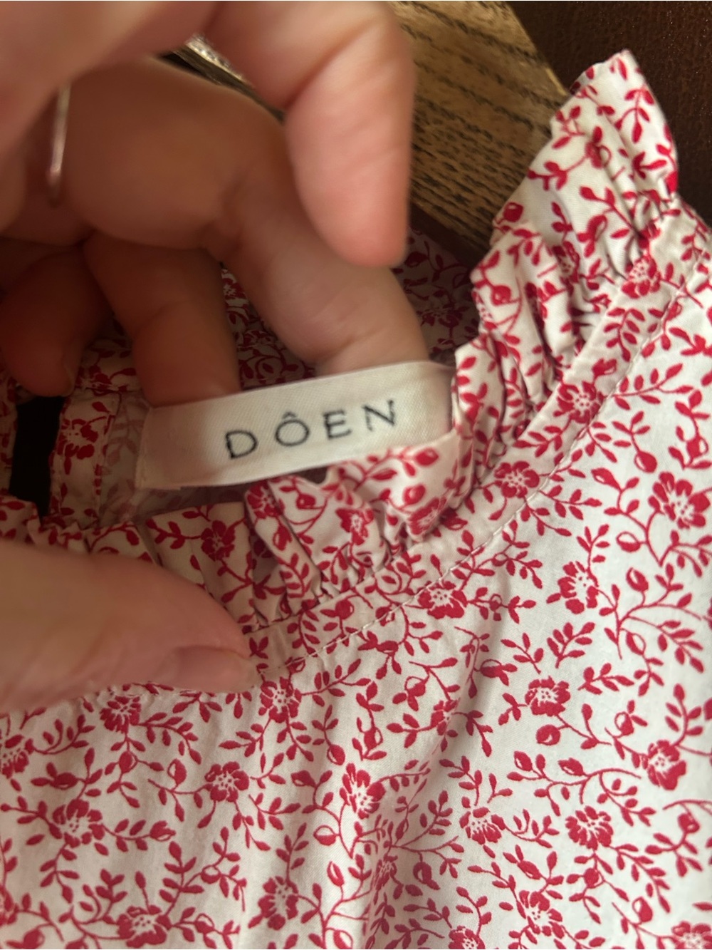 Doen Dia Puff Sleeve Midi Dress in Red Cottage Ivy Floral Size Small Cottagecore - Picture 13 of 15